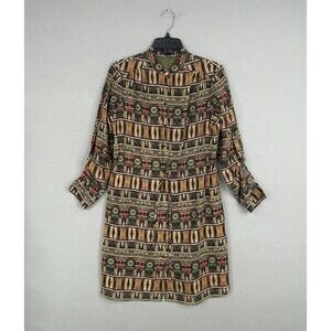 Tahari Dress Womens 6 Boho Geo Aztec Southwest Print Work Career Office Evening